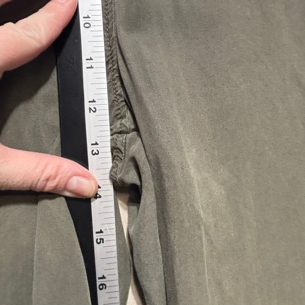 Thread And Supply Pants Sz M Wide Leg Olive Green Bag Waist Lagenlook Lyocell - Picture 6 of 10